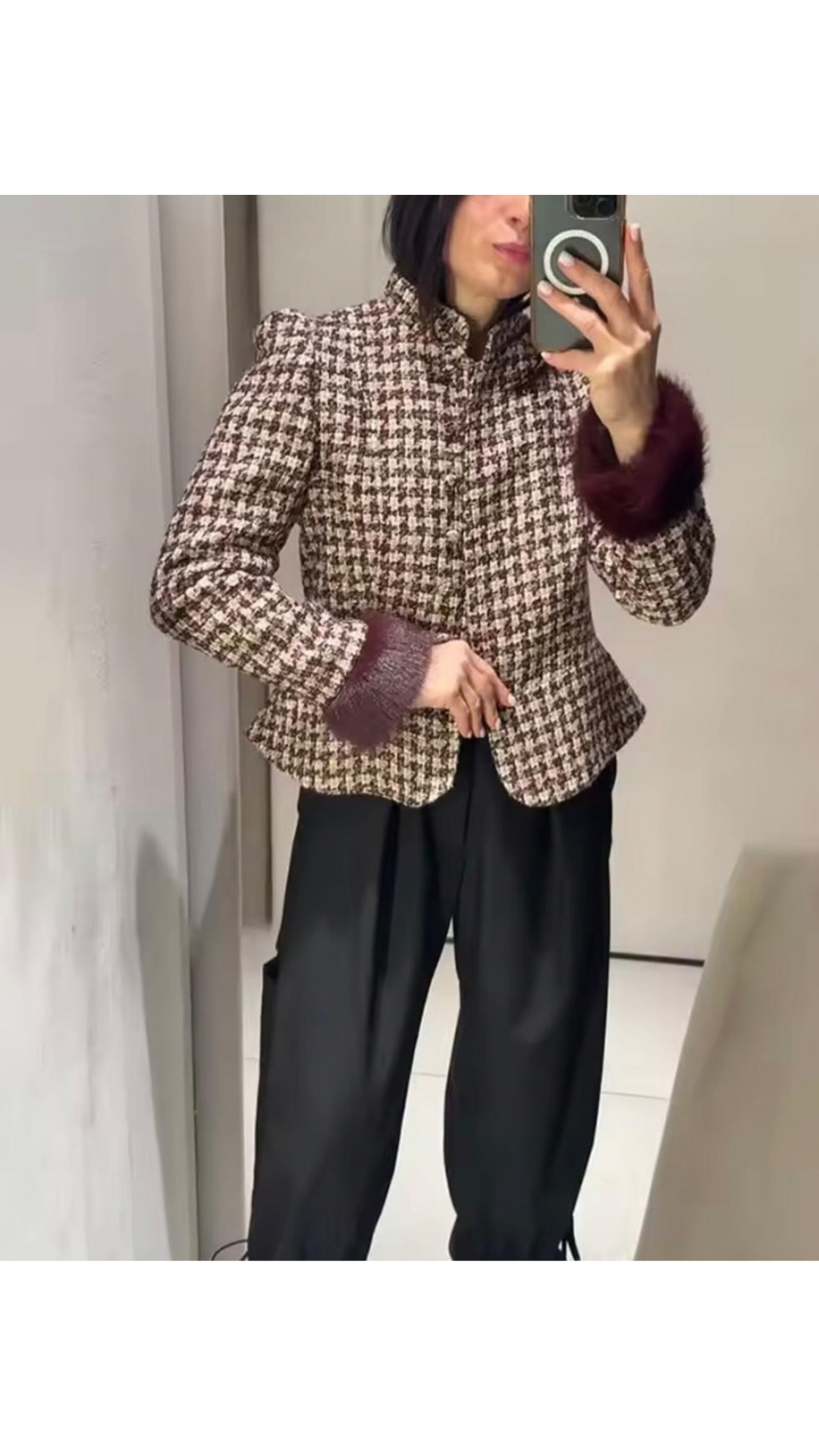 Winter rose tweed jacket