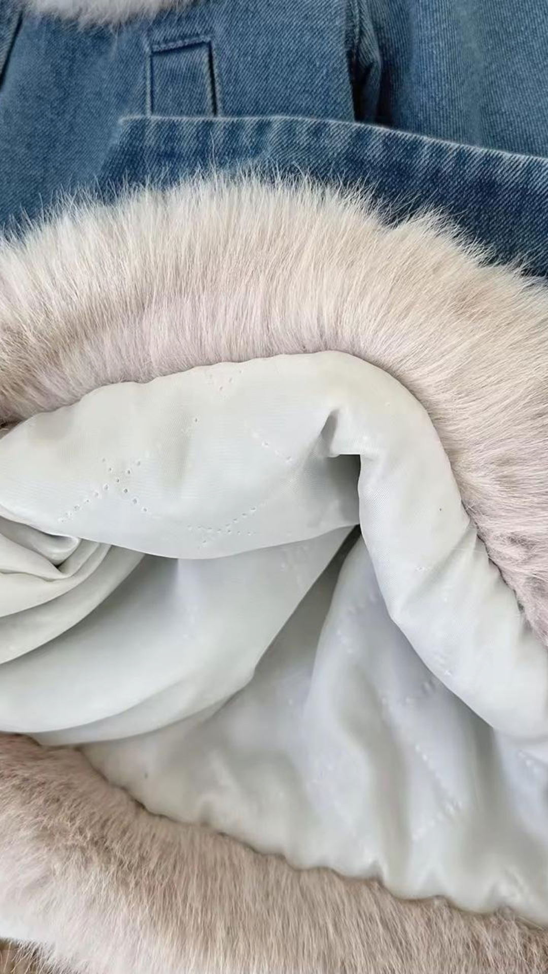 Furry Denim Coord Set