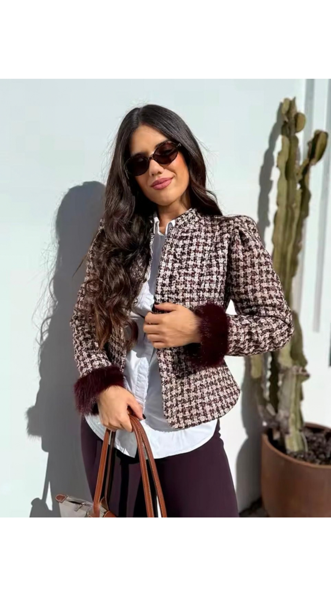 Winter rose tweed jacket