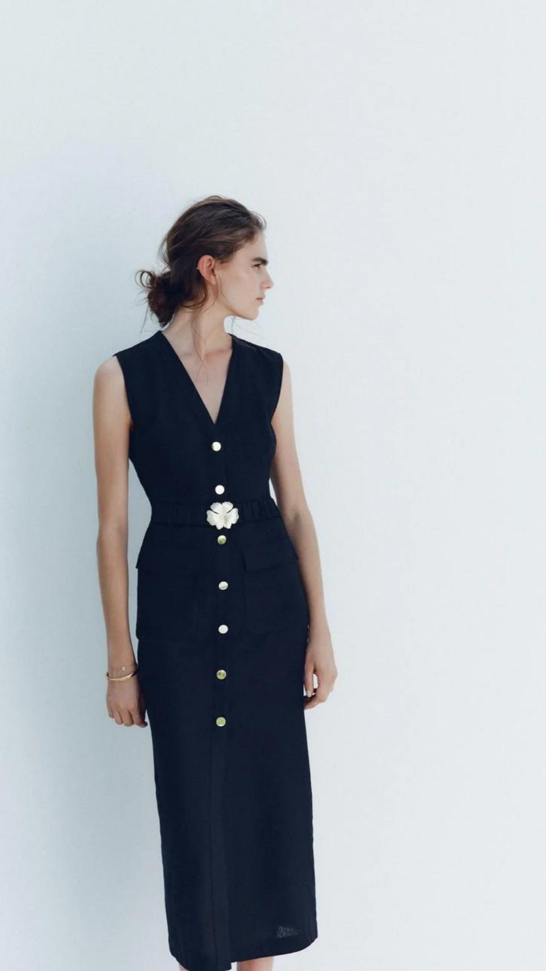 Linen Buttoned Dress