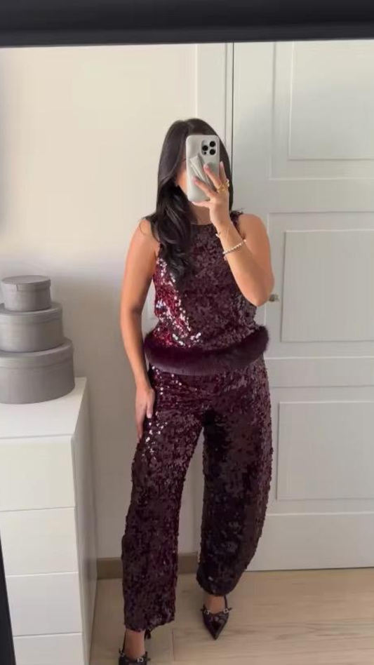 Sequinned Fur Set