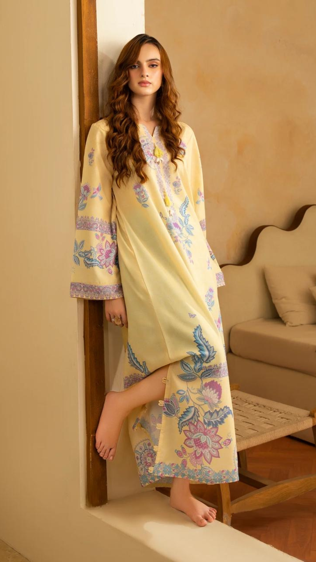 Long Gardenia Kurta & Dupatta Set