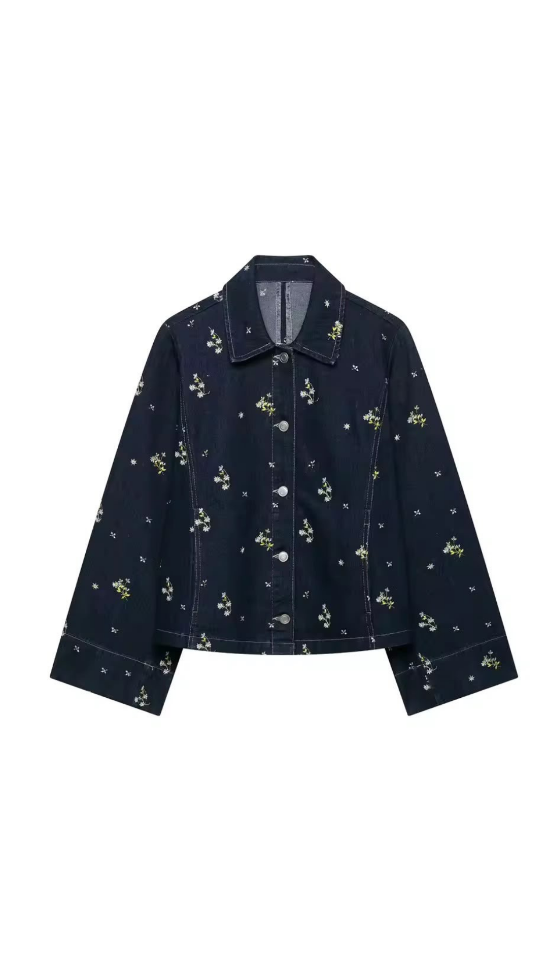 Floral denim jacket