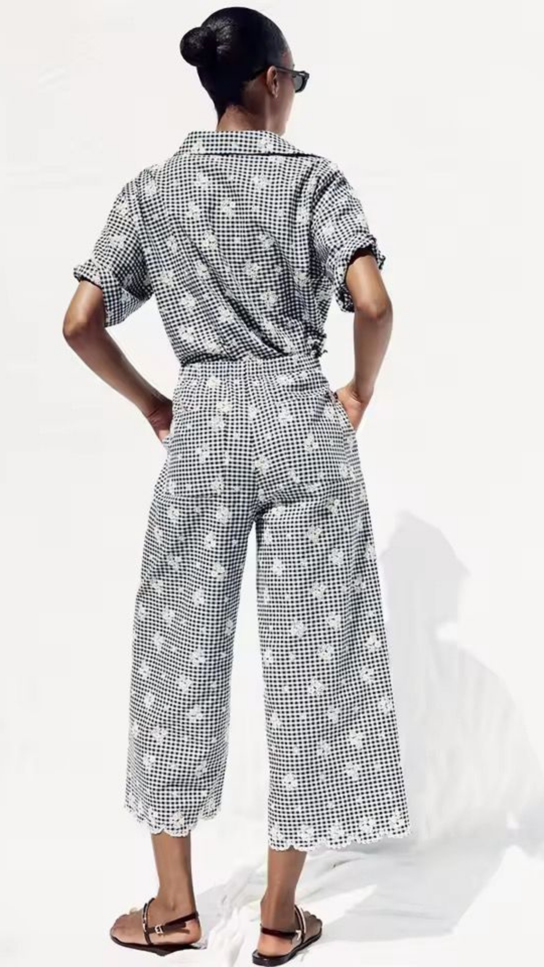 Embroidered Check Shirt & Pant Set