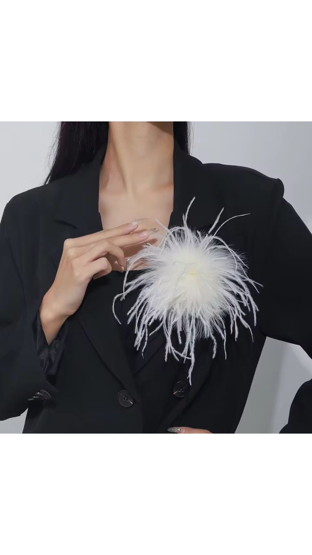 Feather couture brooch