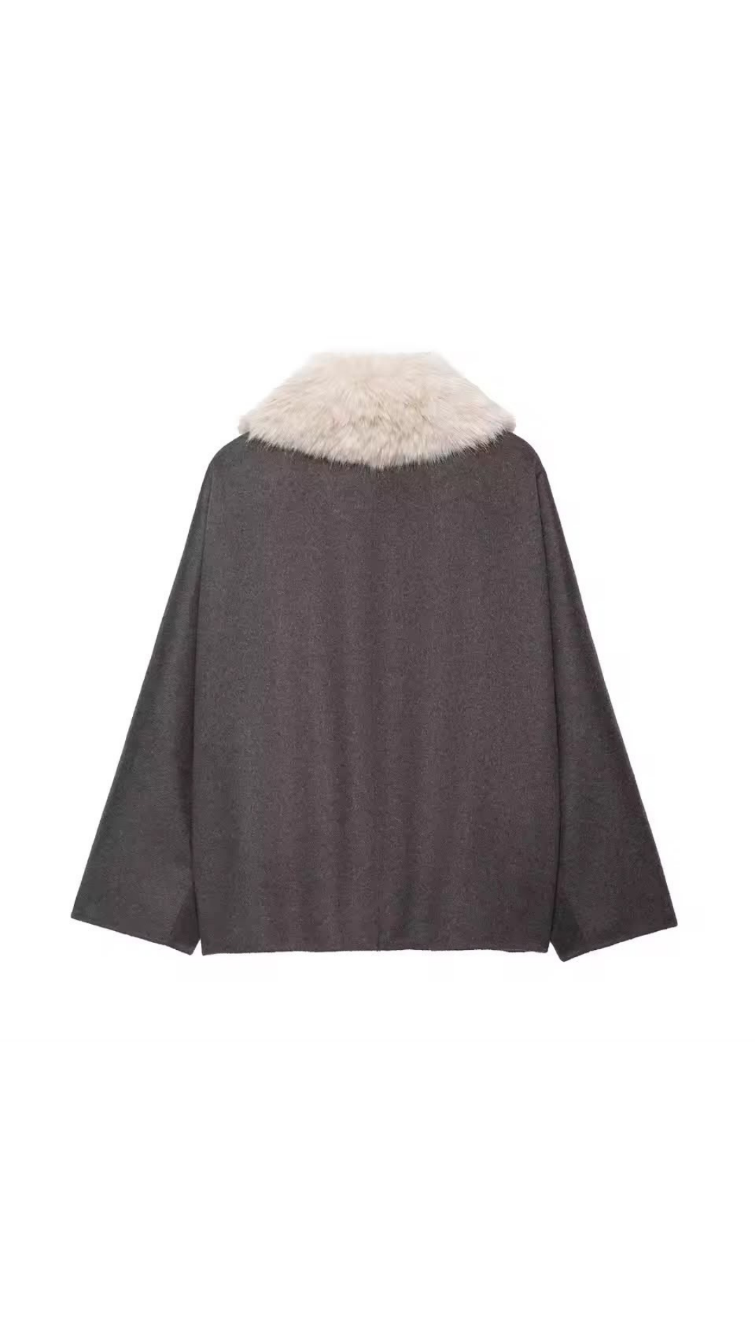Fur collared coat