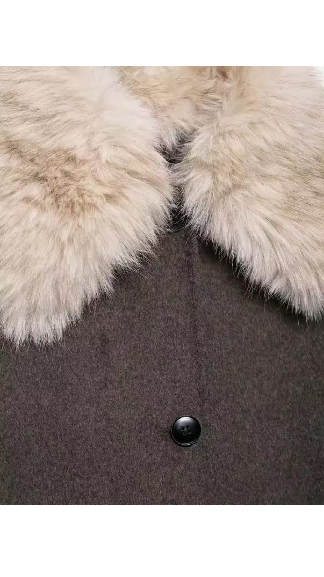 Fur collared coat
