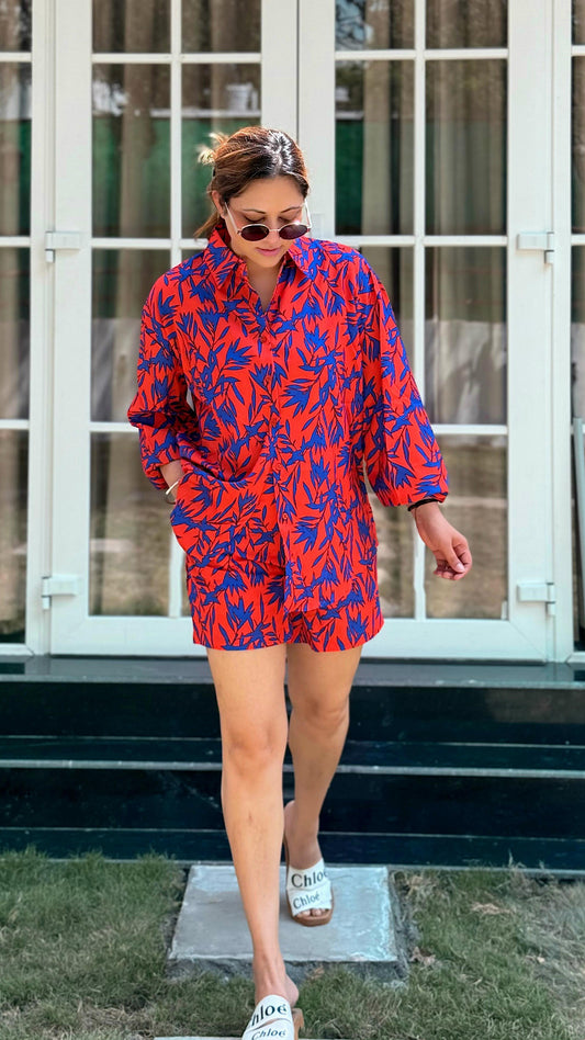 Printed Shirt & Shorts Set