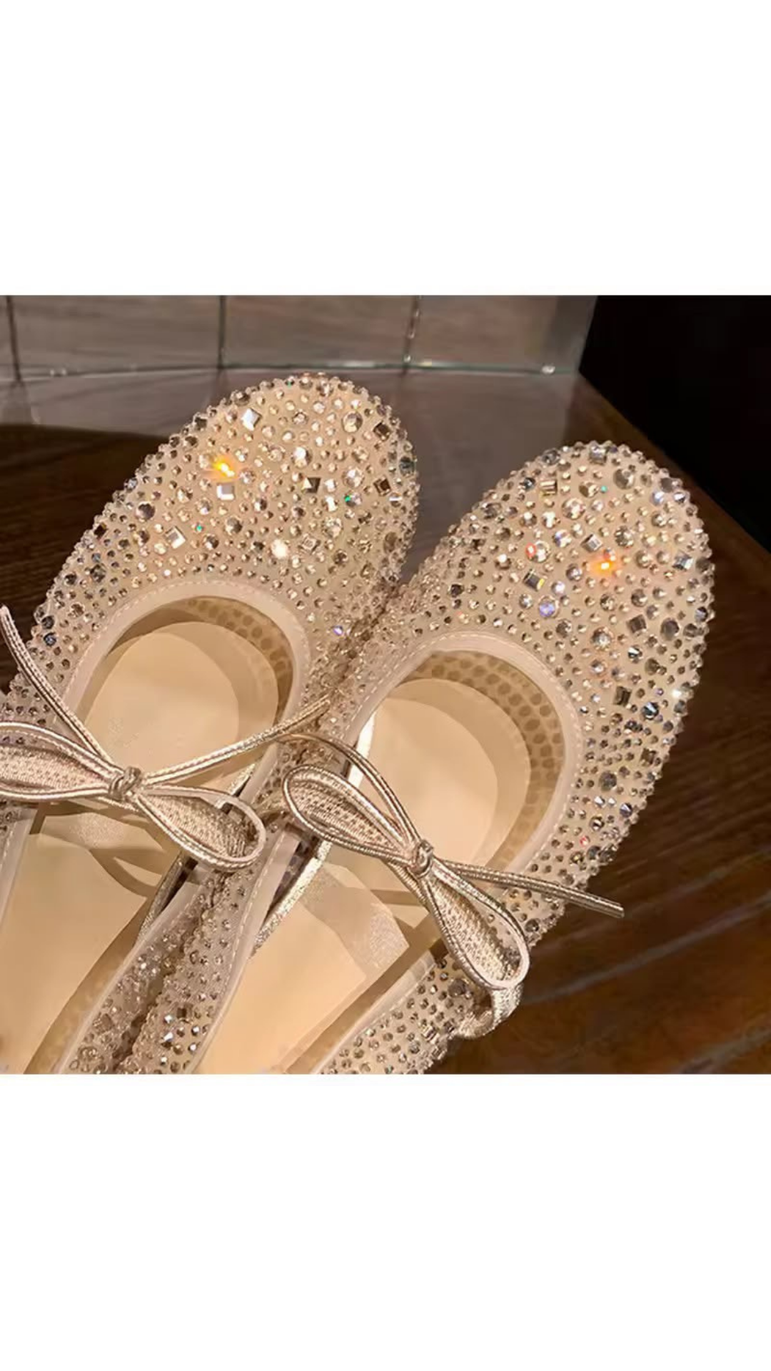 Mesh embellished flats