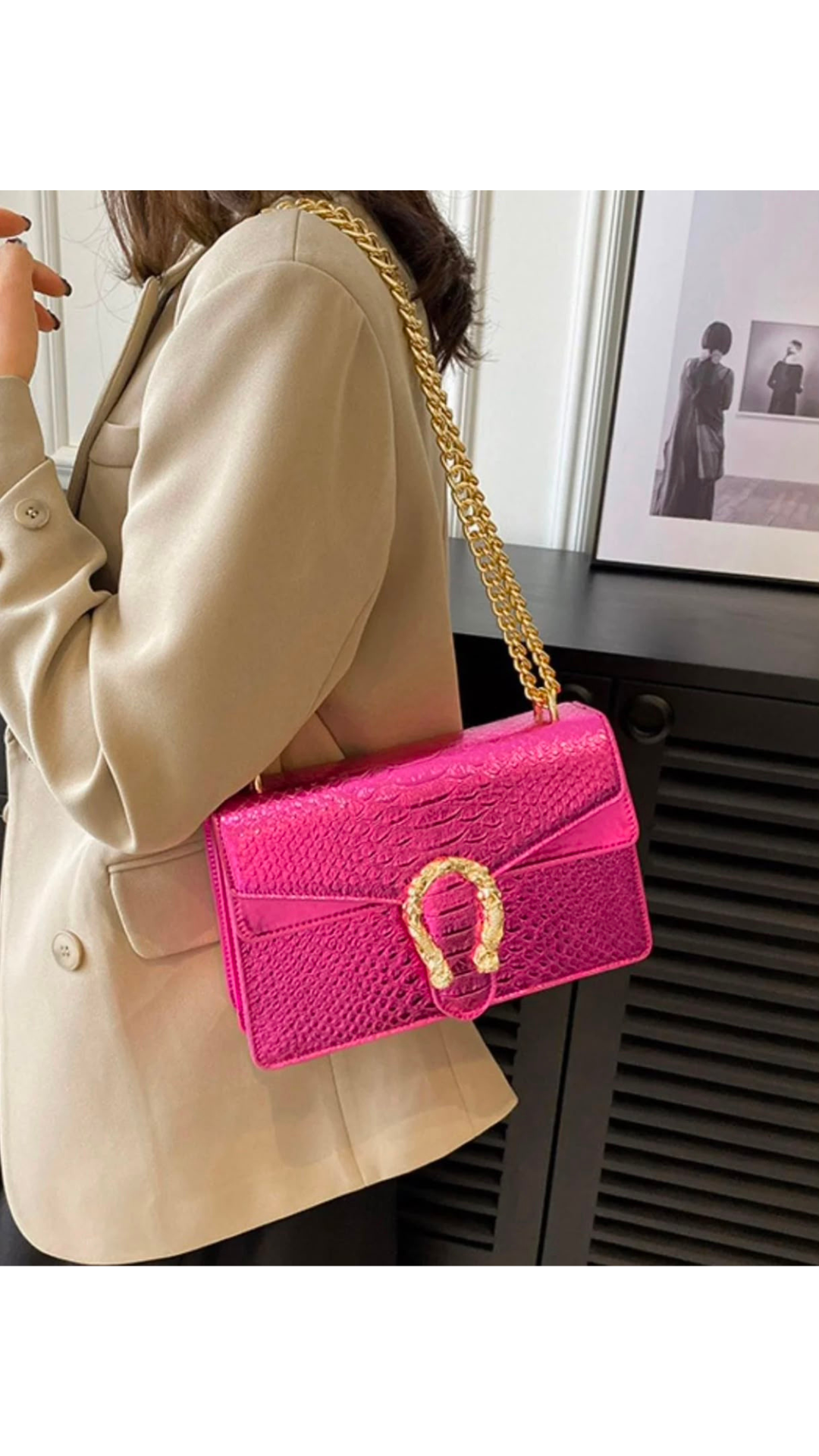 Snake pattern crossbody bag