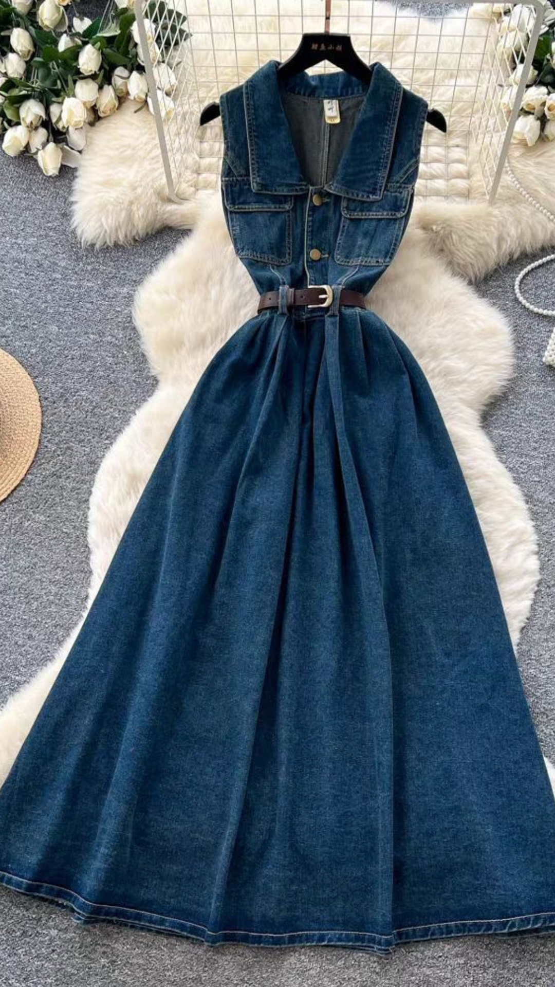 Denim Belted Dress