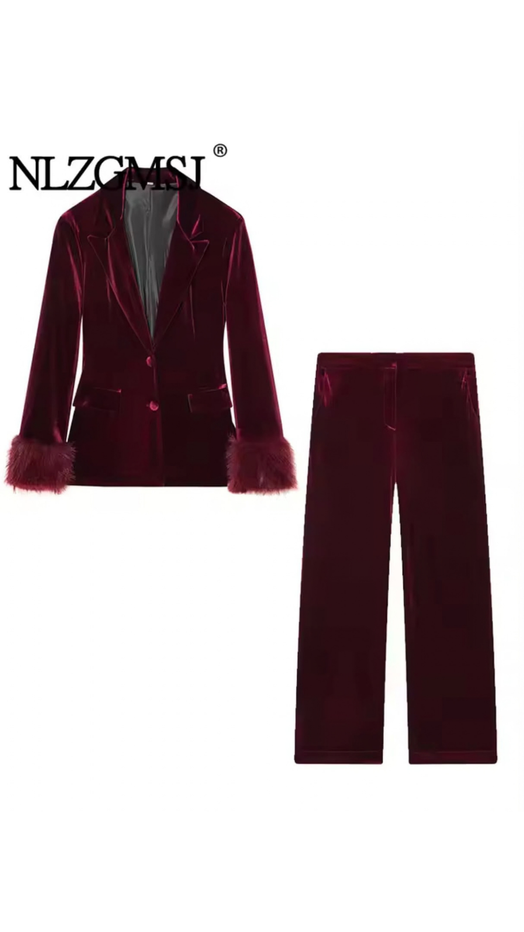 Fur blazer set