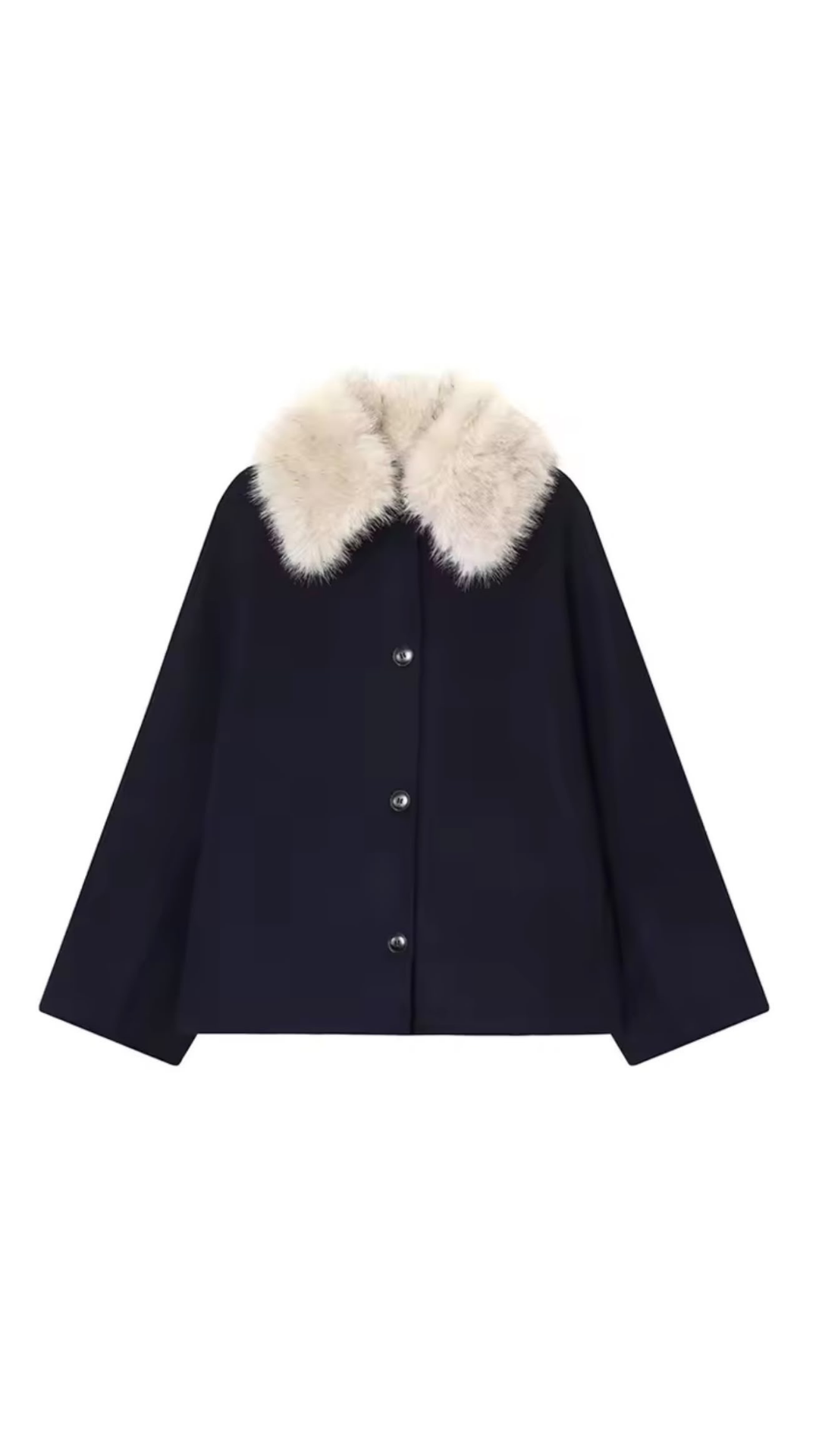 Fur collared coat