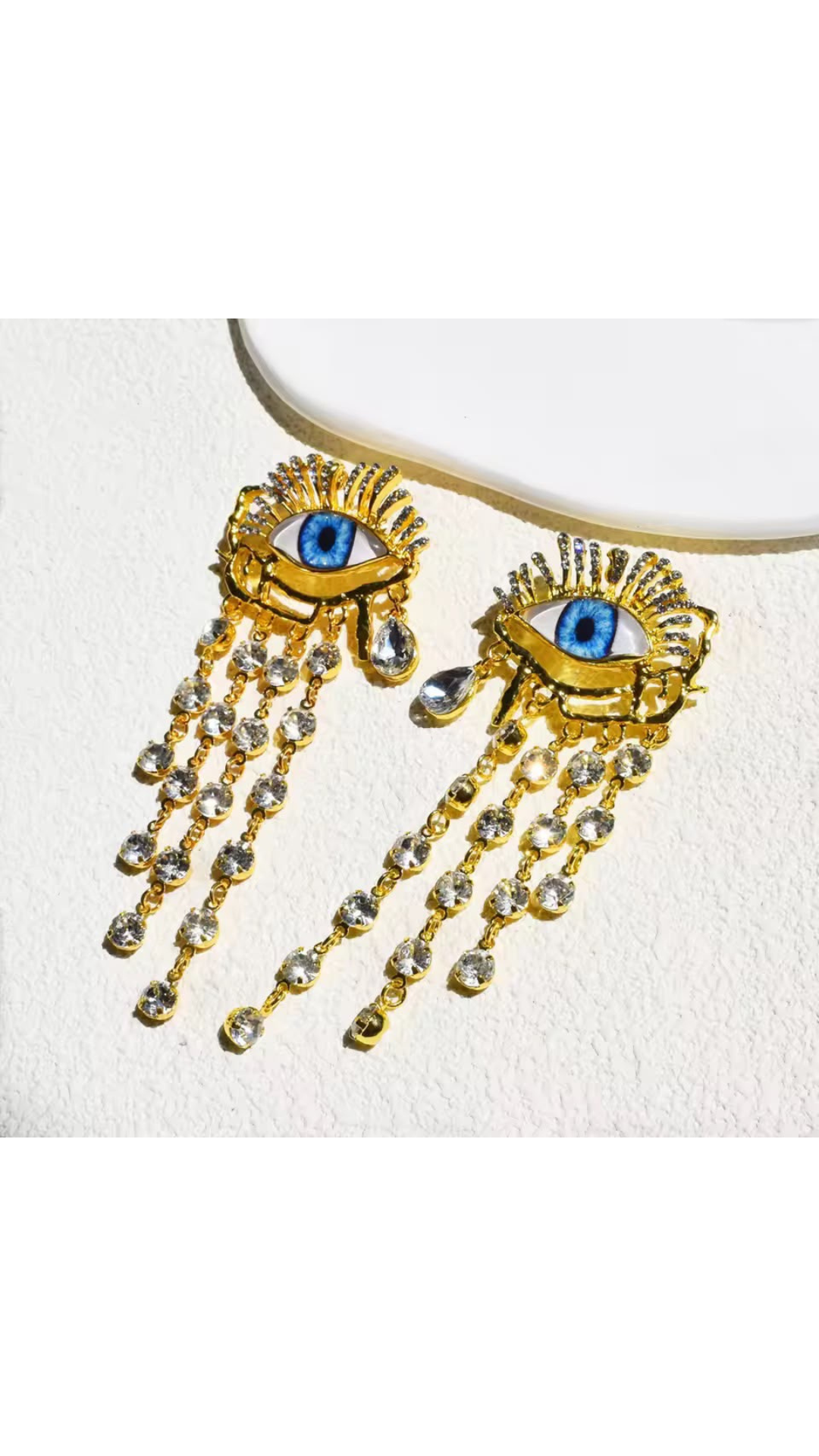 Evil eye drop earrings