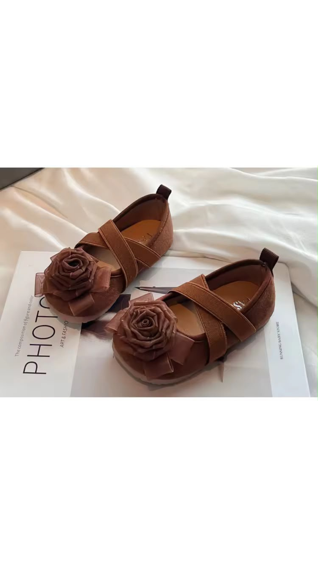 Flower applique ballerinas