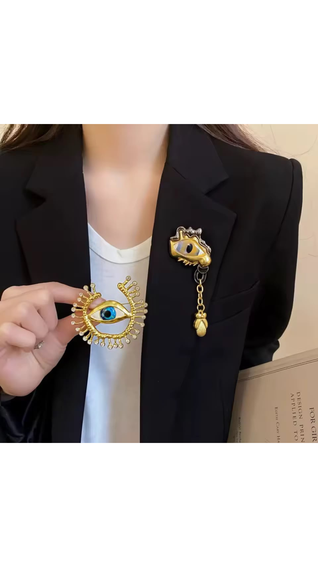 Evil eye brooch
