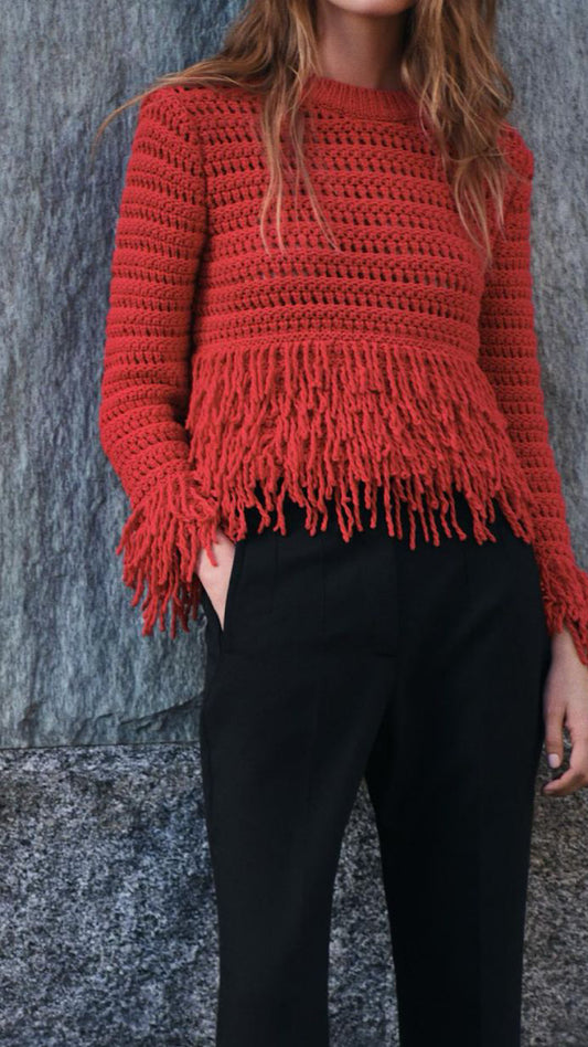 Dense Fringed Sweater