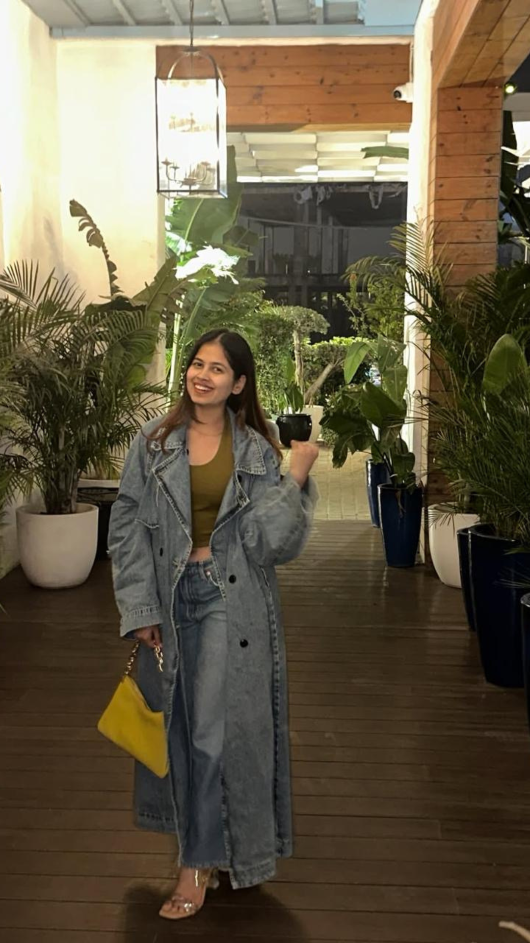 Long Denim Trench Coat