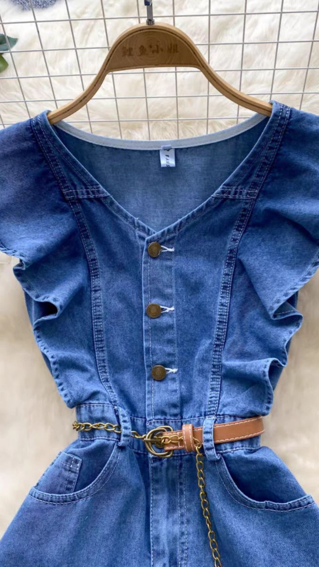 Ruffle Denim Dress