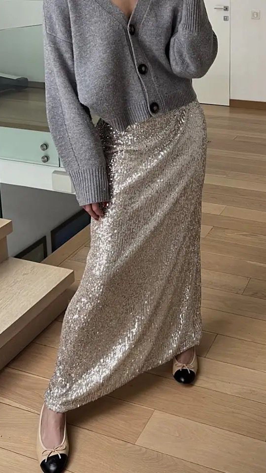 Long Sequin Skirt