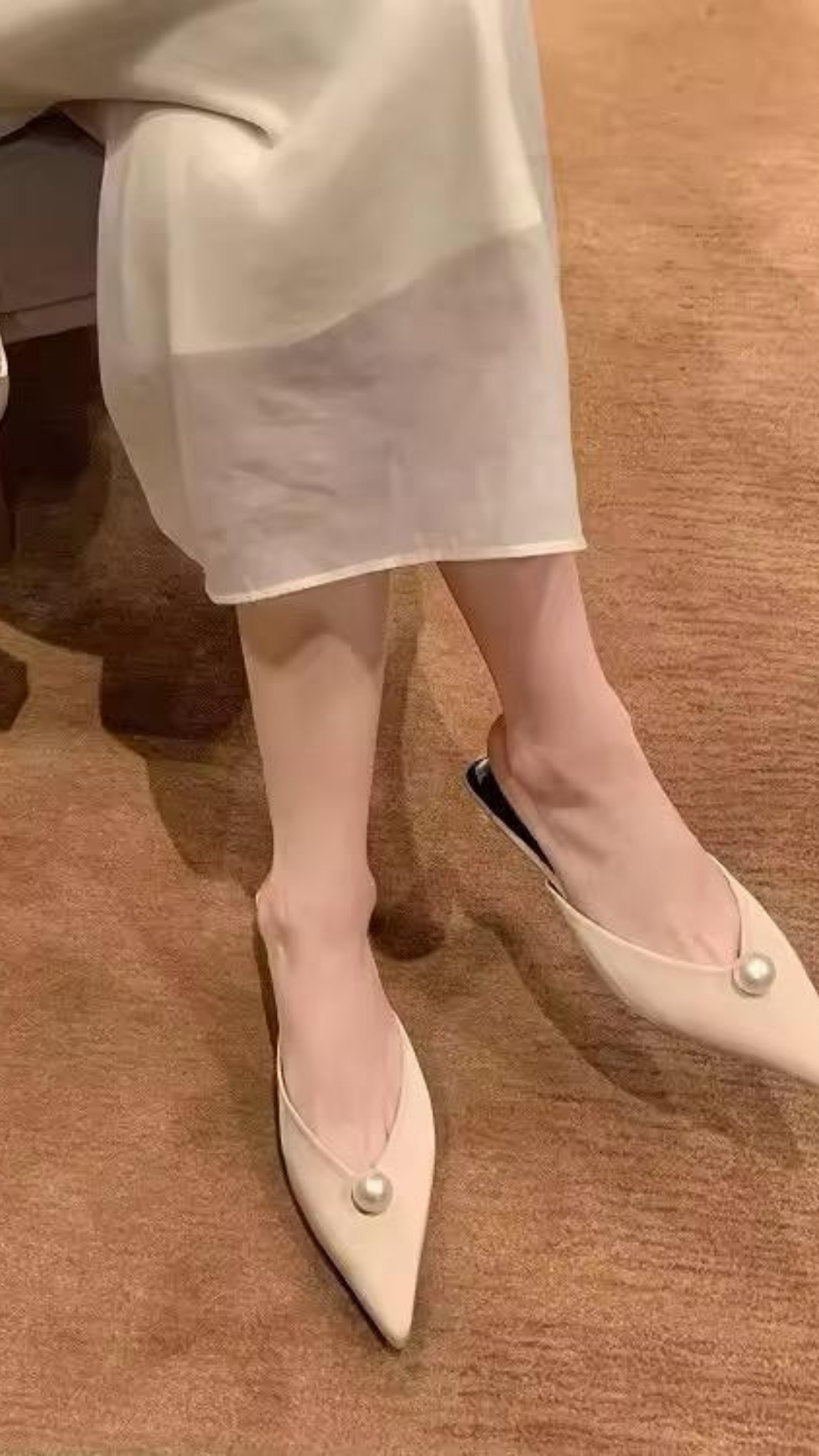 Pearl Kitten Heels