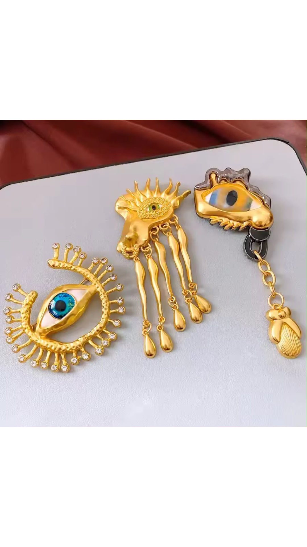 Evil eye brooch