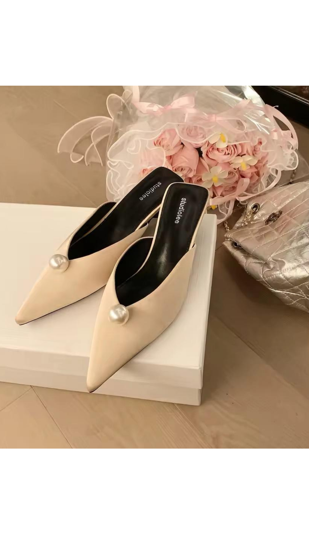 Pearl Kitten Heels