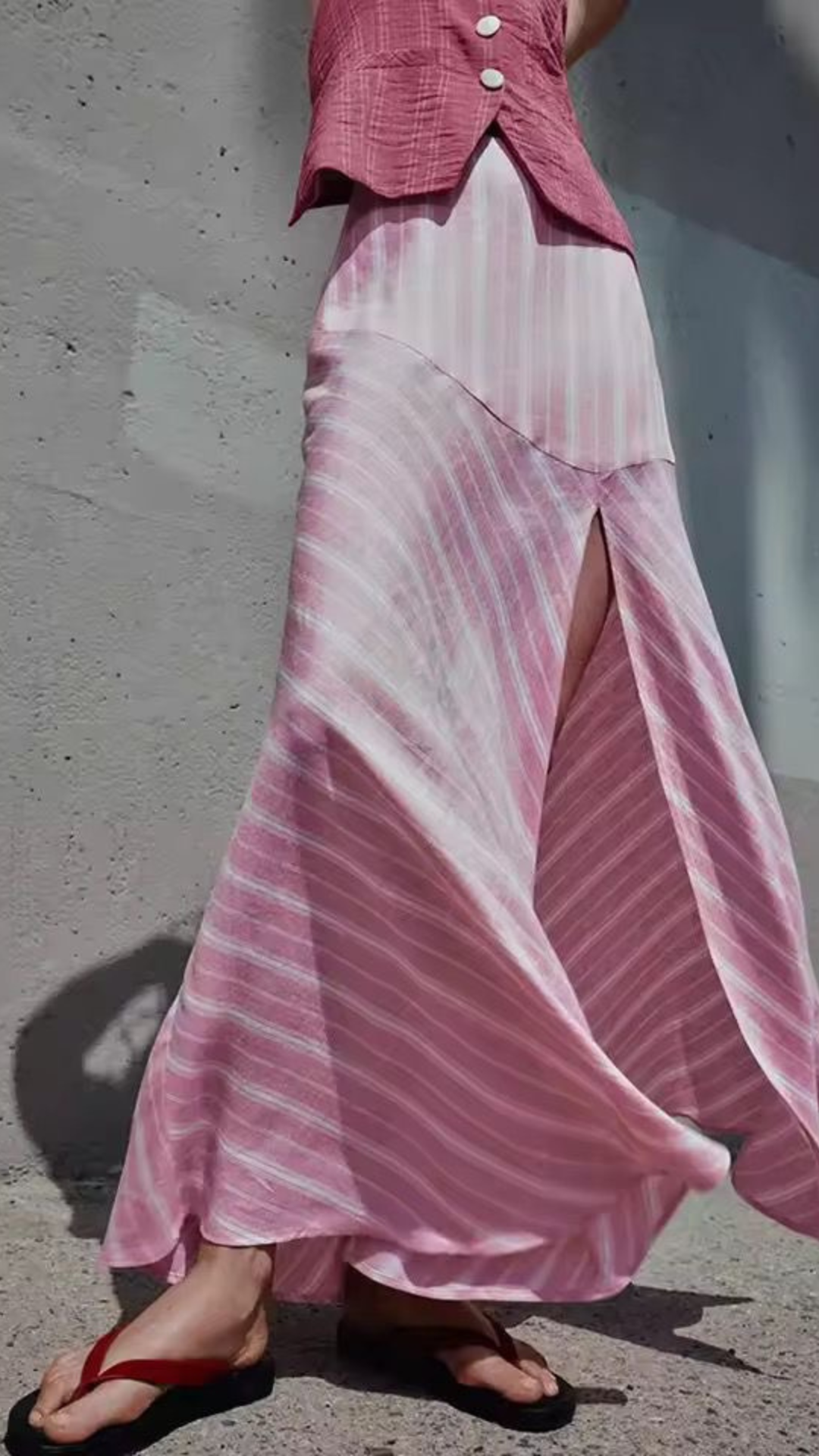 Striped Shirt & Skirt Set