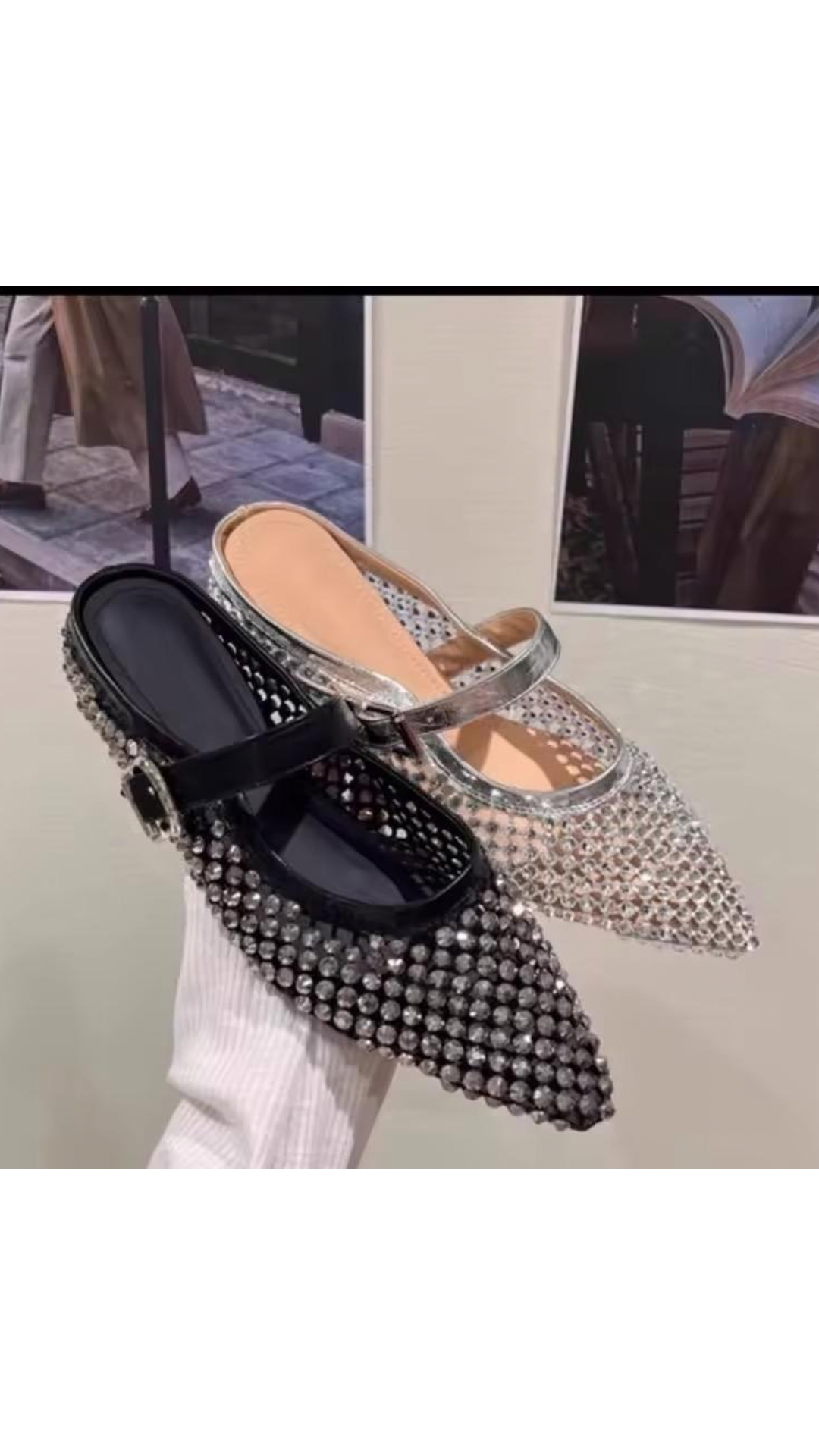 Bling Mesh Ballerinas