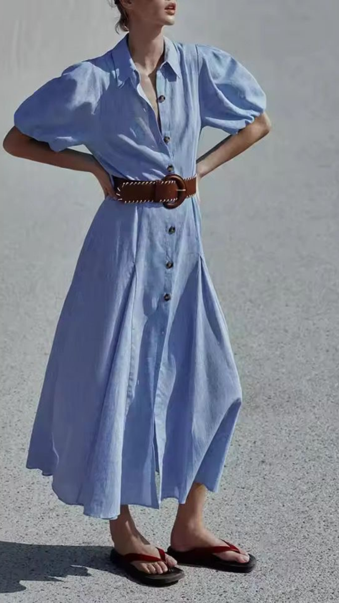Mir Belted Long Dress