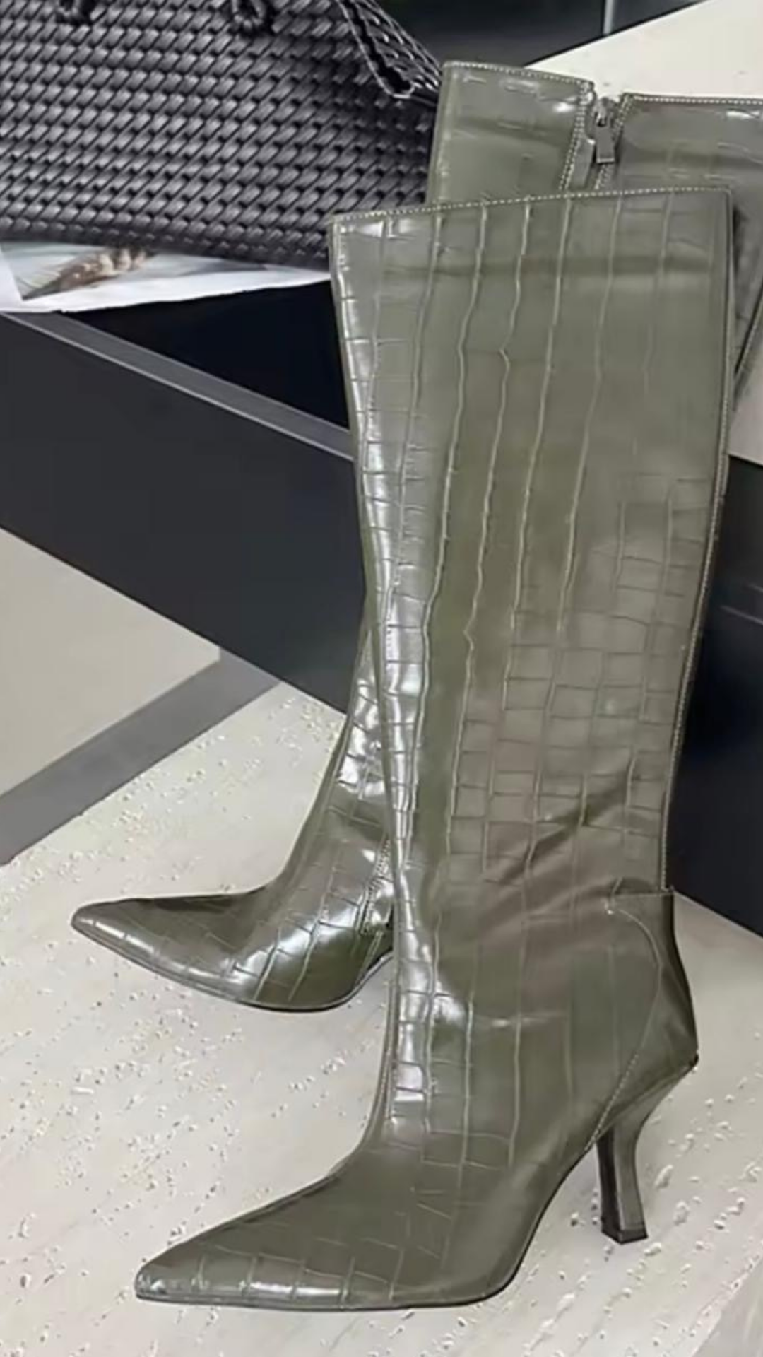 Croc Heel Boots