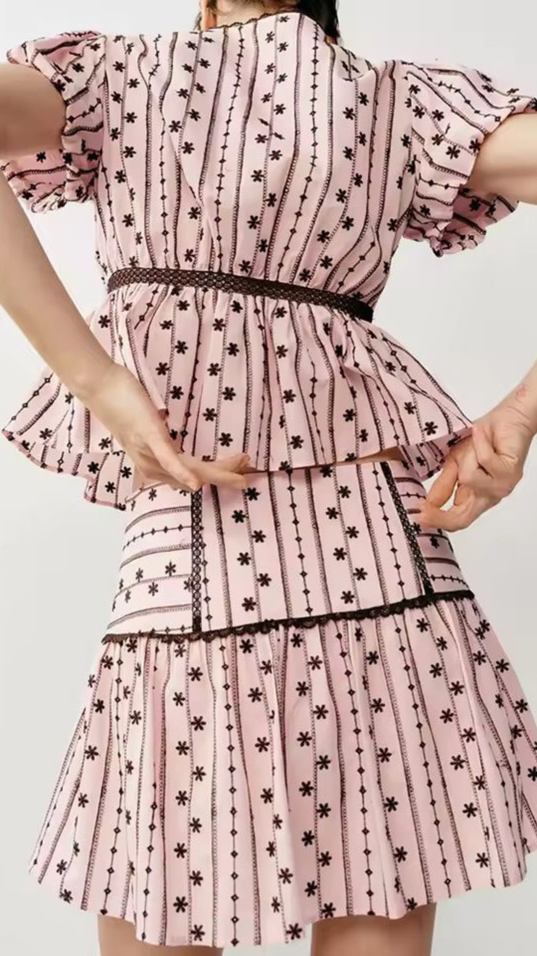 Floral Top & Skirt Set