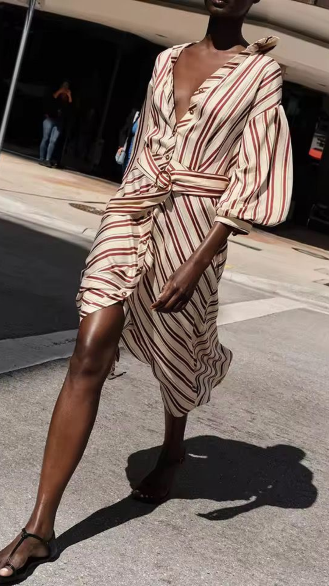 Striped Belted Dress