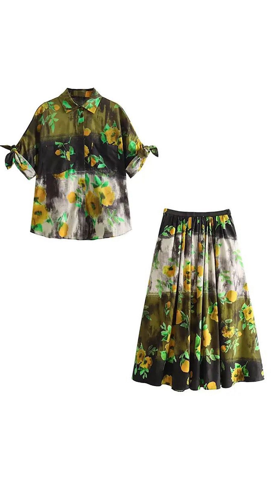 Printed Shirt & Skirt (PRE ORDER)