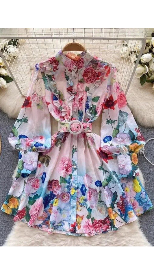 Floral Ruffled Dress (PRE ORDER ONLY)