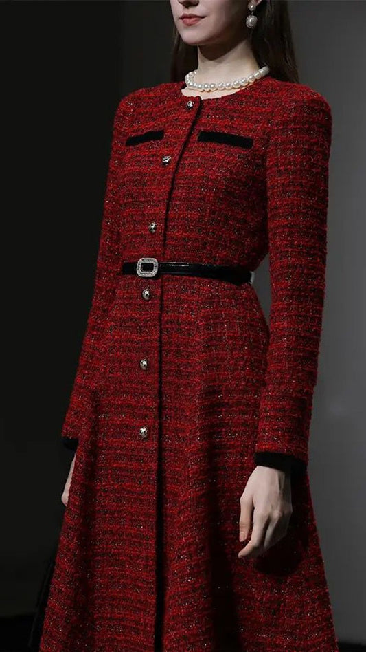 Tweed Belted Dress