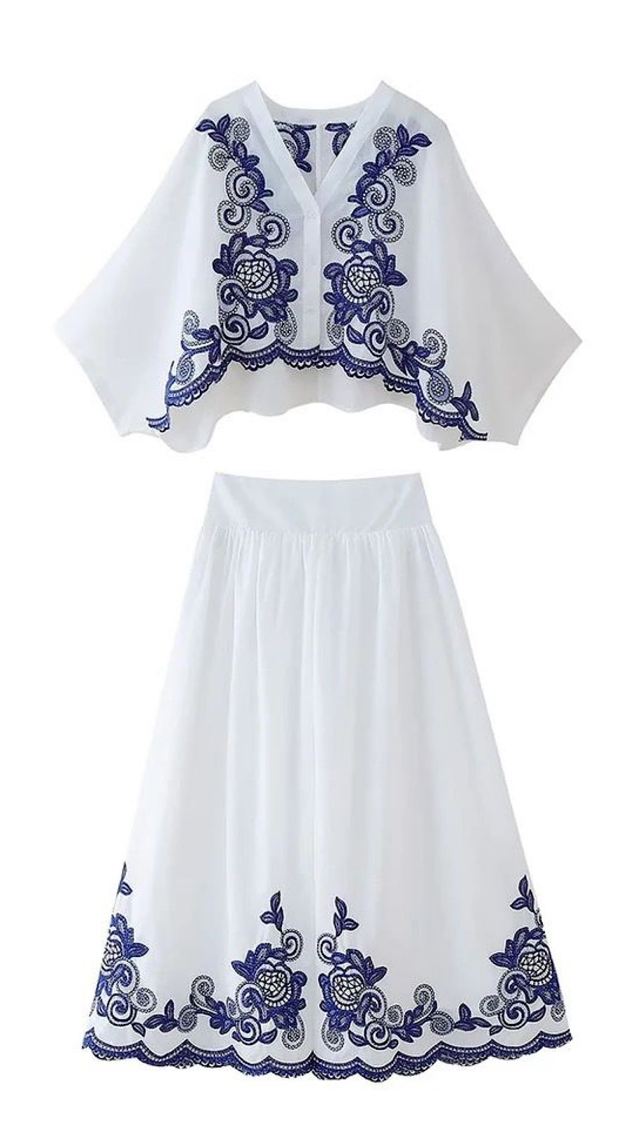 Embroidered Blouse & Skirt (PRE ORDER)