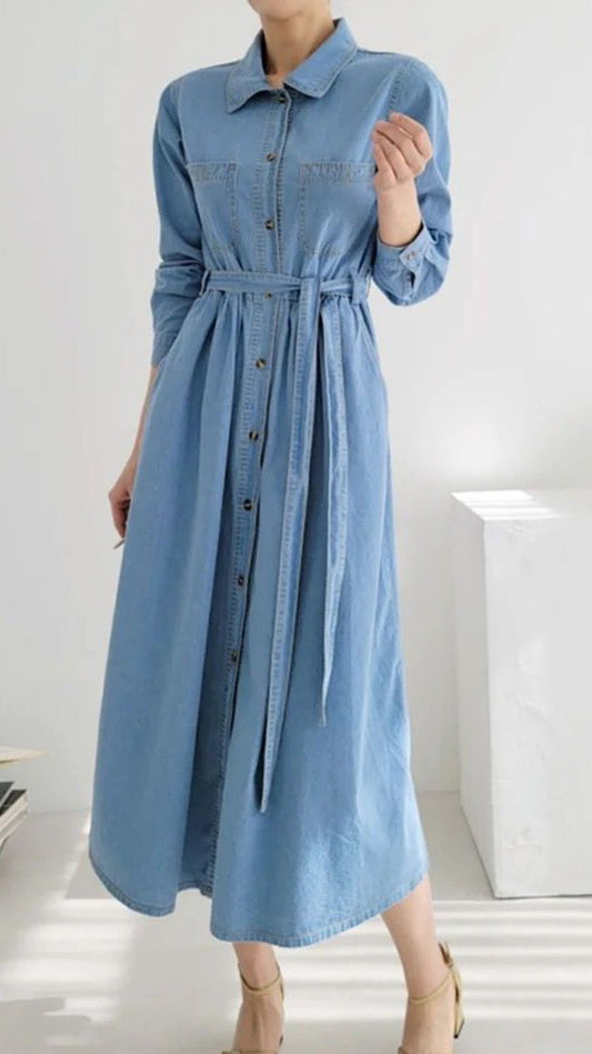 Denim Long Dress (PRE ORDER)