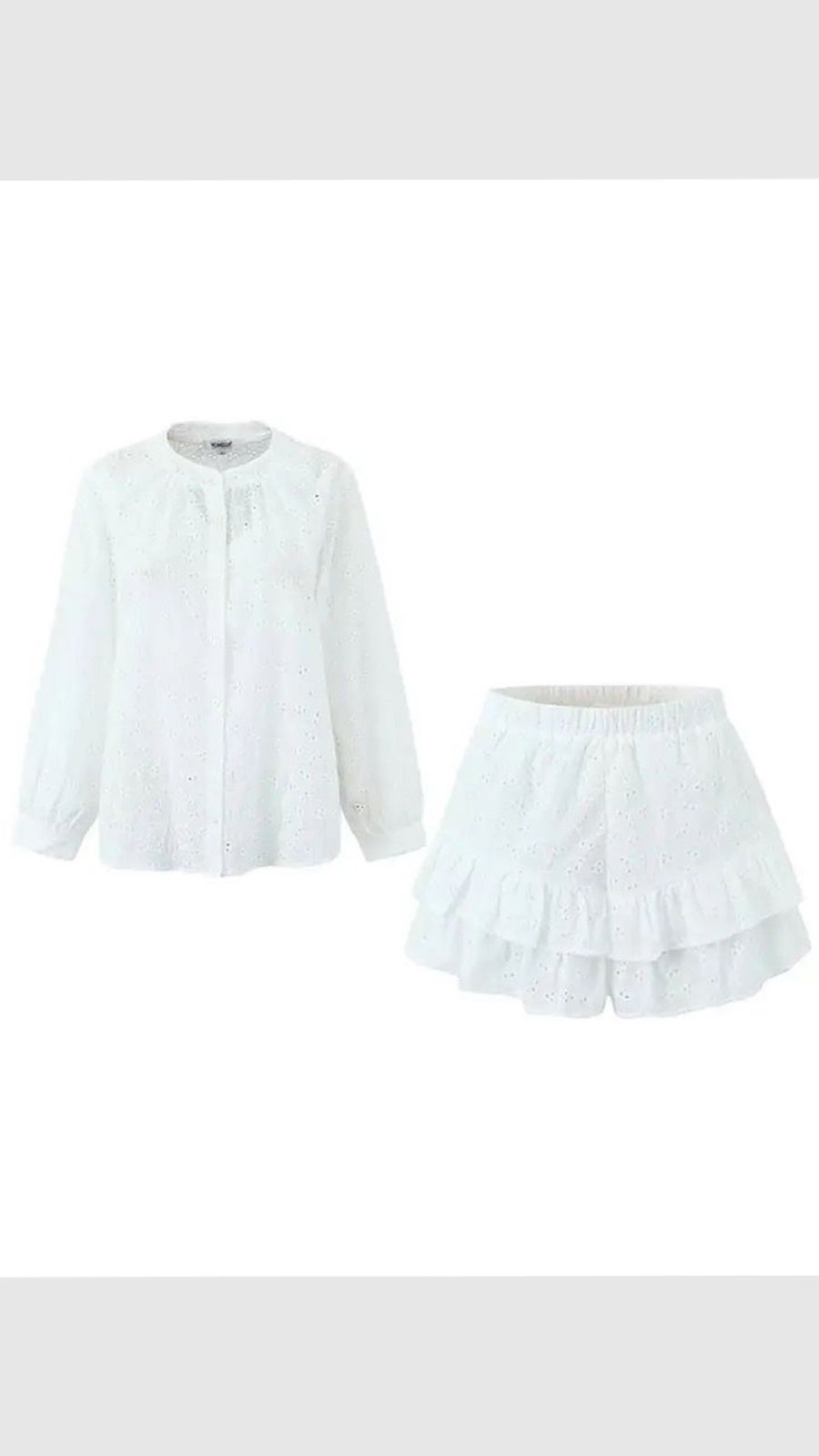 Hollow Top & Skirt Set