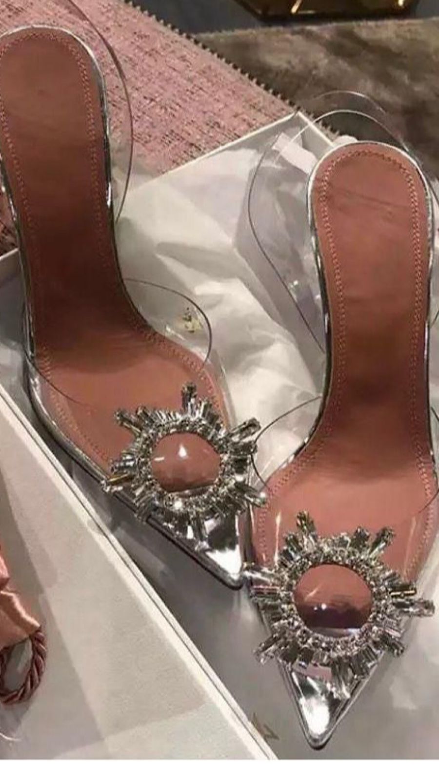 EMBELLISHED TRANSPARENT HEELS